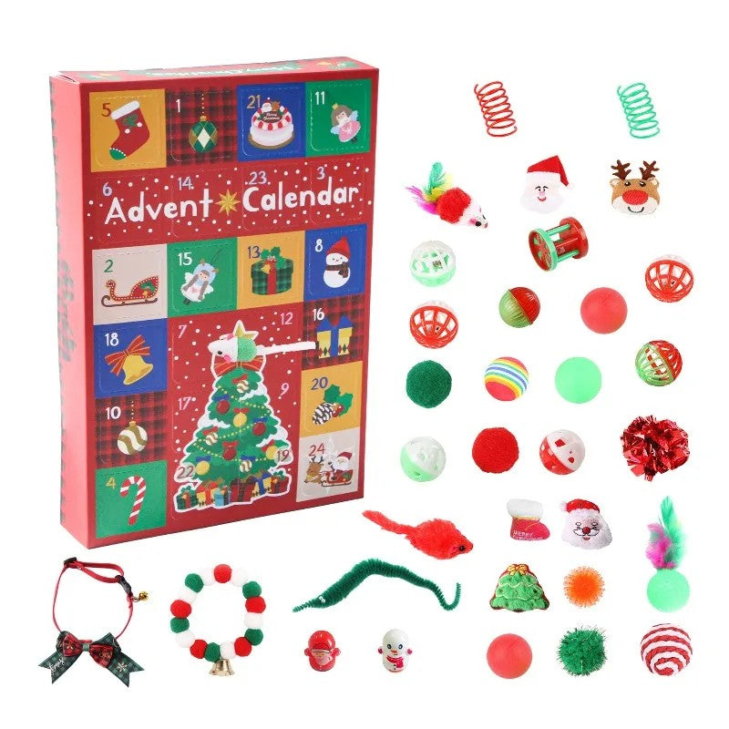 The cat advent calendar and its toys