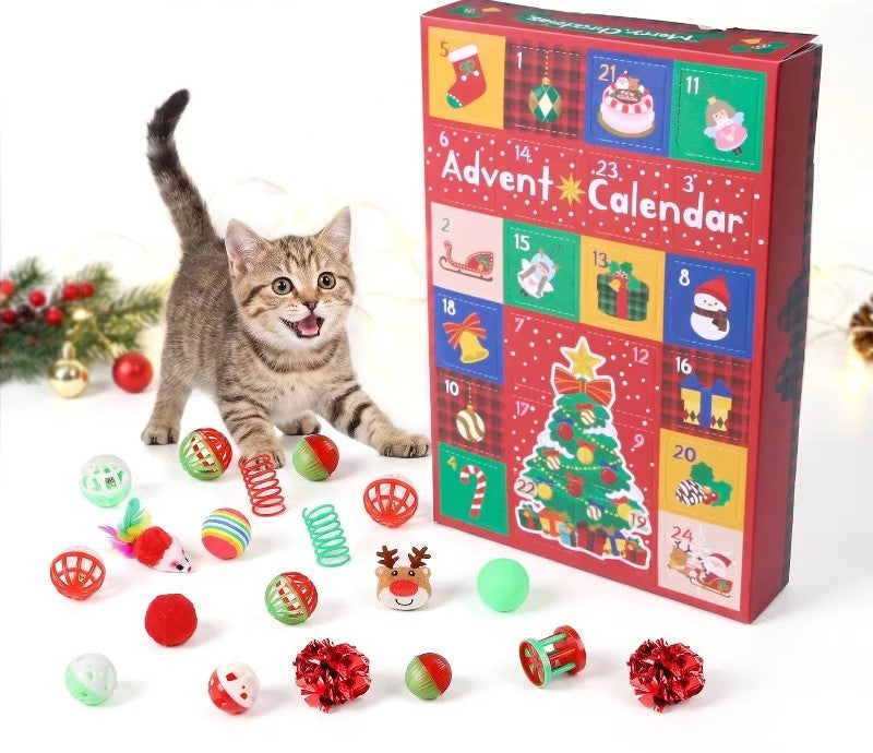 The cat advent calendar and its toys