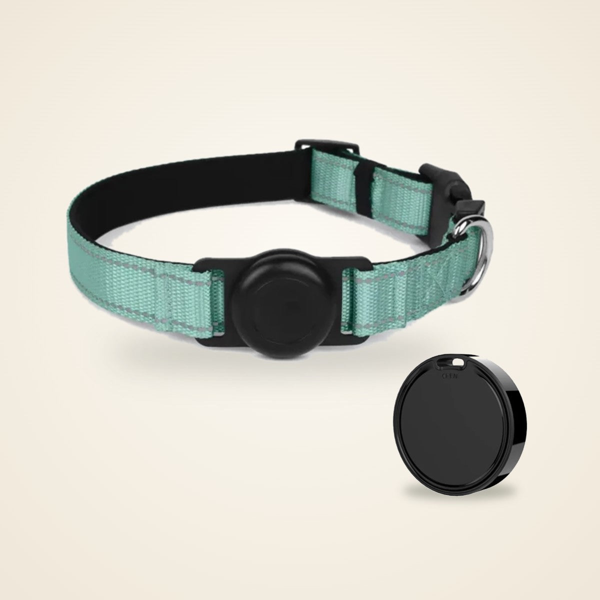The HooPet dog collar and the tag